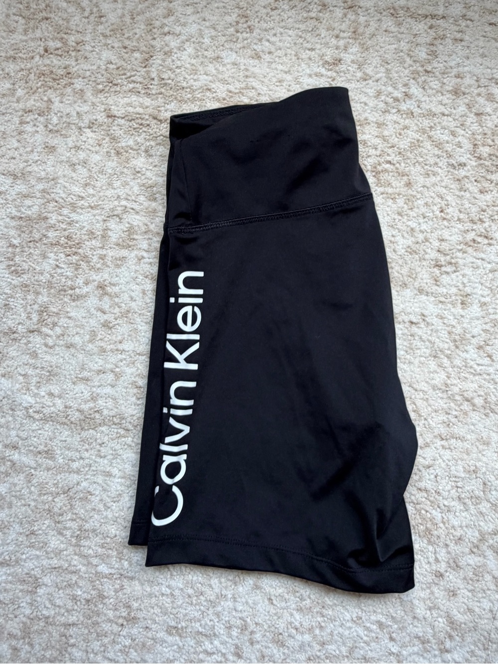 Calvin Klein Black Athletic Biker Shorts with Side Logo (S)